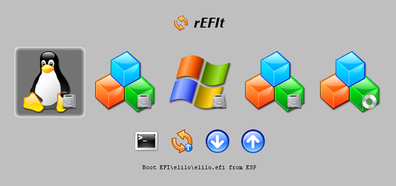 rEFIt presents a GUI menu for selecting your boot OS.