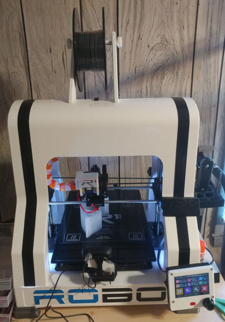 The Robo3D R1+ is a low-cost Cartesian i3-style printer from the mid-2010s